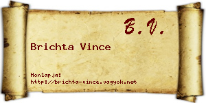 Brichta Vince névjegykártya